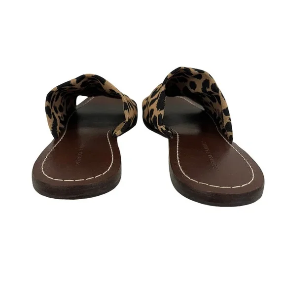 Loeffler Randall Daria Stretch Square Toe Slides In Leopard Dark Brown Size 10 - Picture 10 of 13